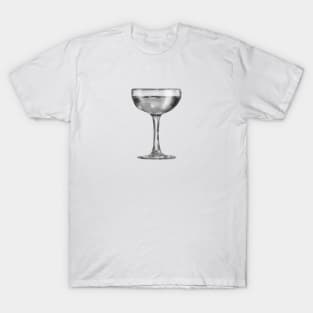 Grayscale Champagne Coupe Glass T-Shirt